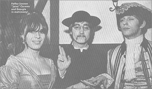 Georgie Fame with John Lennon and Carmen Jimenez in 1967